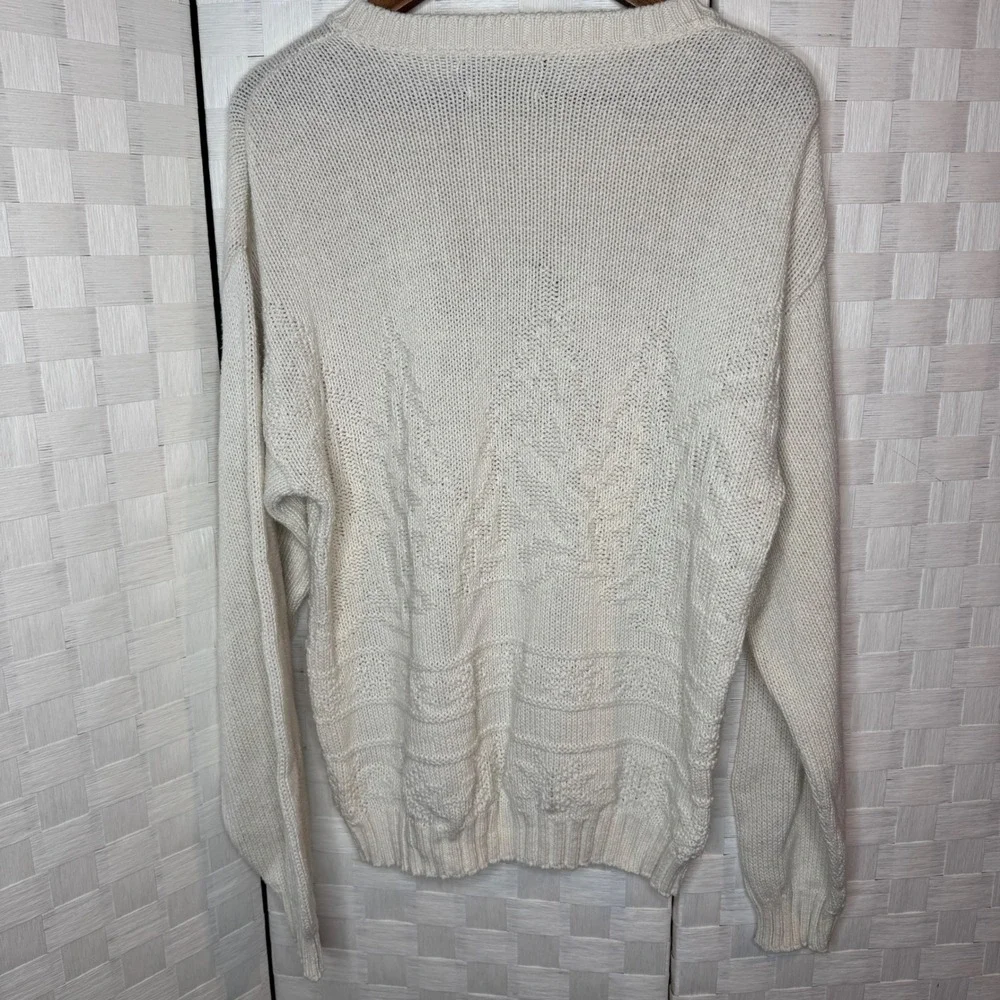 Vintage Gander Mountain Mens Medium Cotton Knit Mallard Duck Sweater Made in USA